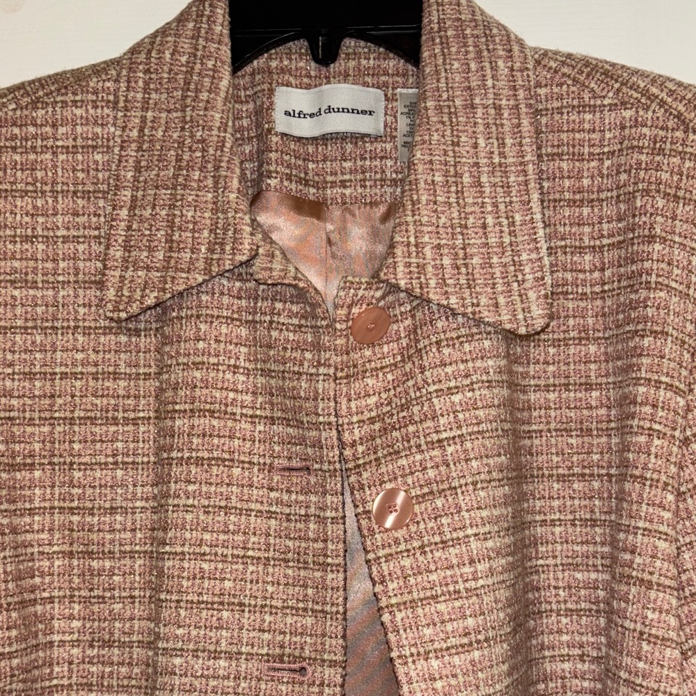 Alfred Dunner pink plaid Women's Blazer 14/16